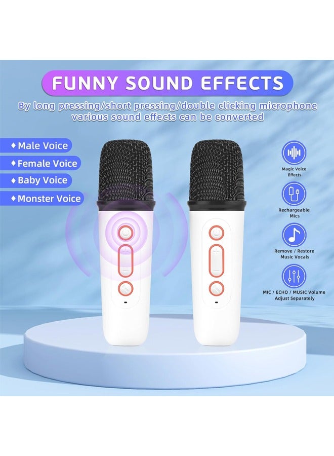 ZCM-HAPPY Portable Bluetooth Karaoke Speaker with 2 Wireless Microphones, Voice Changing Effects and RGB Lights, TF Card AUX Connectivity and Type-C Charging - Perfect for Home Parties and Singing Fun  - Image 5