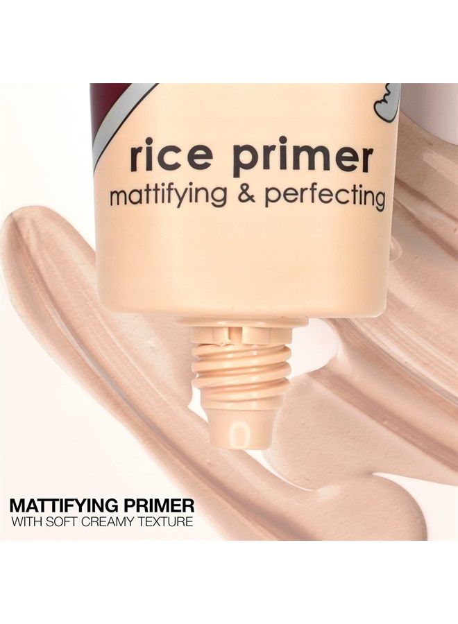 PALLADIO برايمر الأرز، مص formulated مع الأرز الطبيعي، يتحكم في الزيت على بشرتك ويثبت المكياج، خفيف الوزن مع لمسة نهائية غير لامعة، يقلل من لمعان الوجه، لجميع أنواع البشرة، بيج، 0.71 أونصة سائلة - Image 1