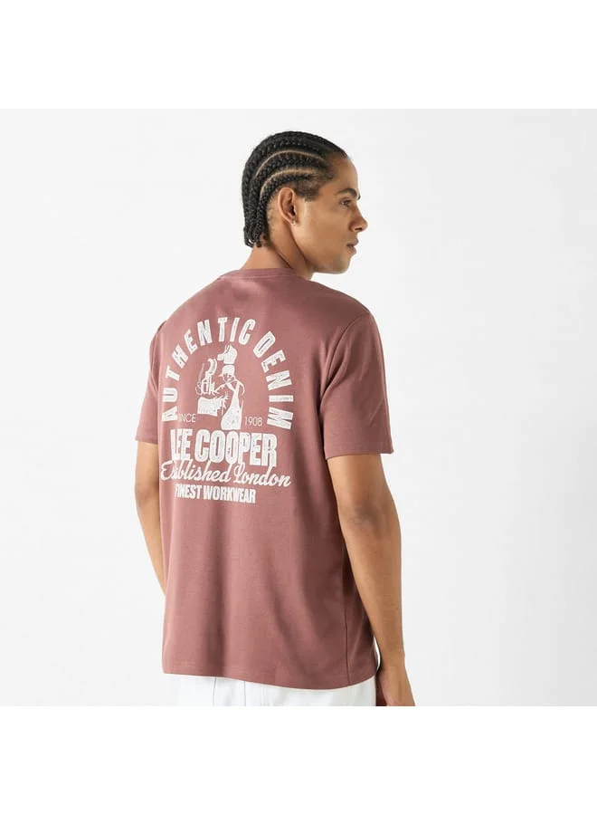 Lee Cooper Lee Cooper Logo Print Crew Neck T-shirt with Short Sleeves