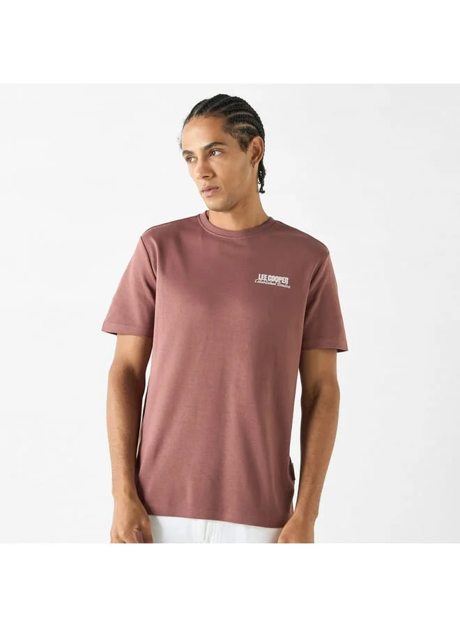 Lee Cooper Lee Cooper Logo Print Crew Neck T-shirt with Short Sleeves