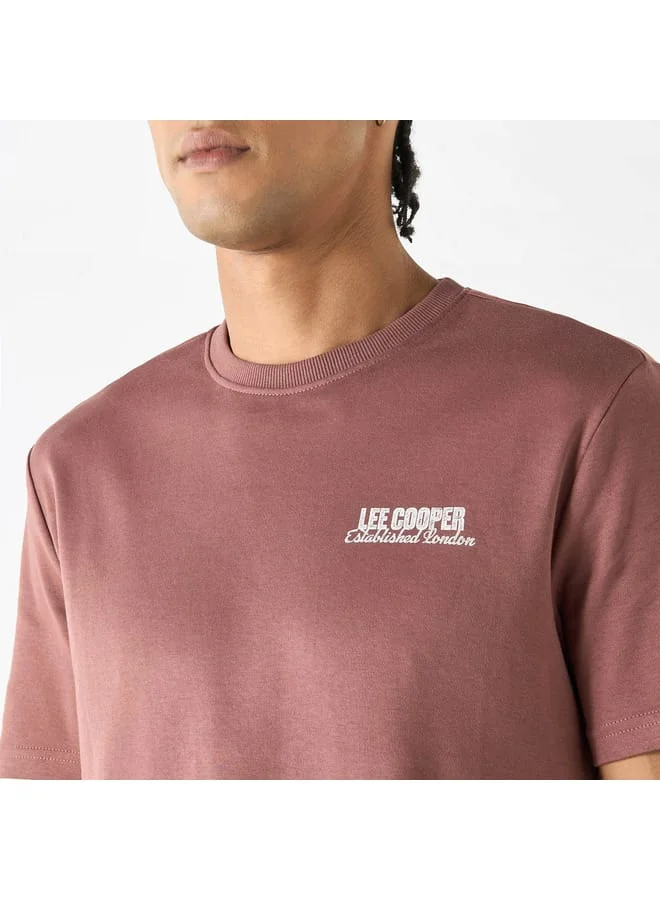 Lee Cooper Lee Cooper Logo Print Crew Neck T-shirt with Short Sleeves