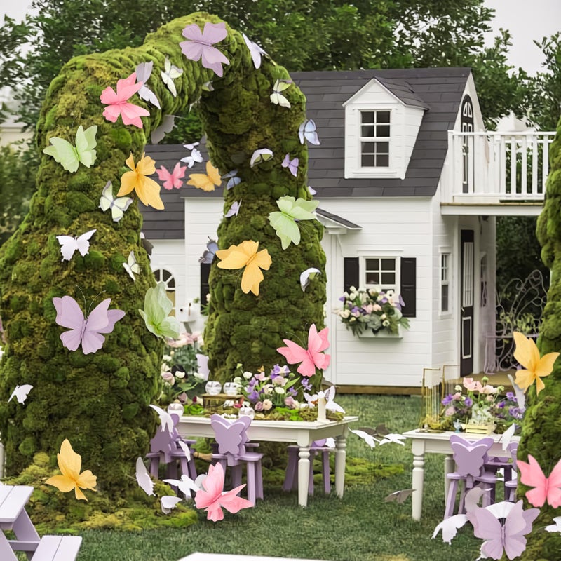 SUNBEAUTY Butterfly Party Decorations, 3D Paper Butterfly Decoration, Hanging Paper Butterfly for Baby Shower Decorations Girls, Women, Paper Flowers for Wall Decoration, Set of 4 - Image 5