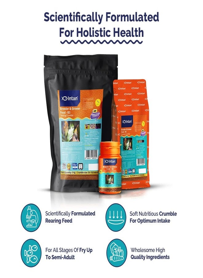 Intan Breeder & Grower Food - B3 (0.4-0.6mm Slow Sinking Crumble) | 1Kg - Highly Nutritious Ornamental Fish Food for A Range of Feed from Fry to Grow Out Stage for Viviparous & Oviparous Fish - Image 4
