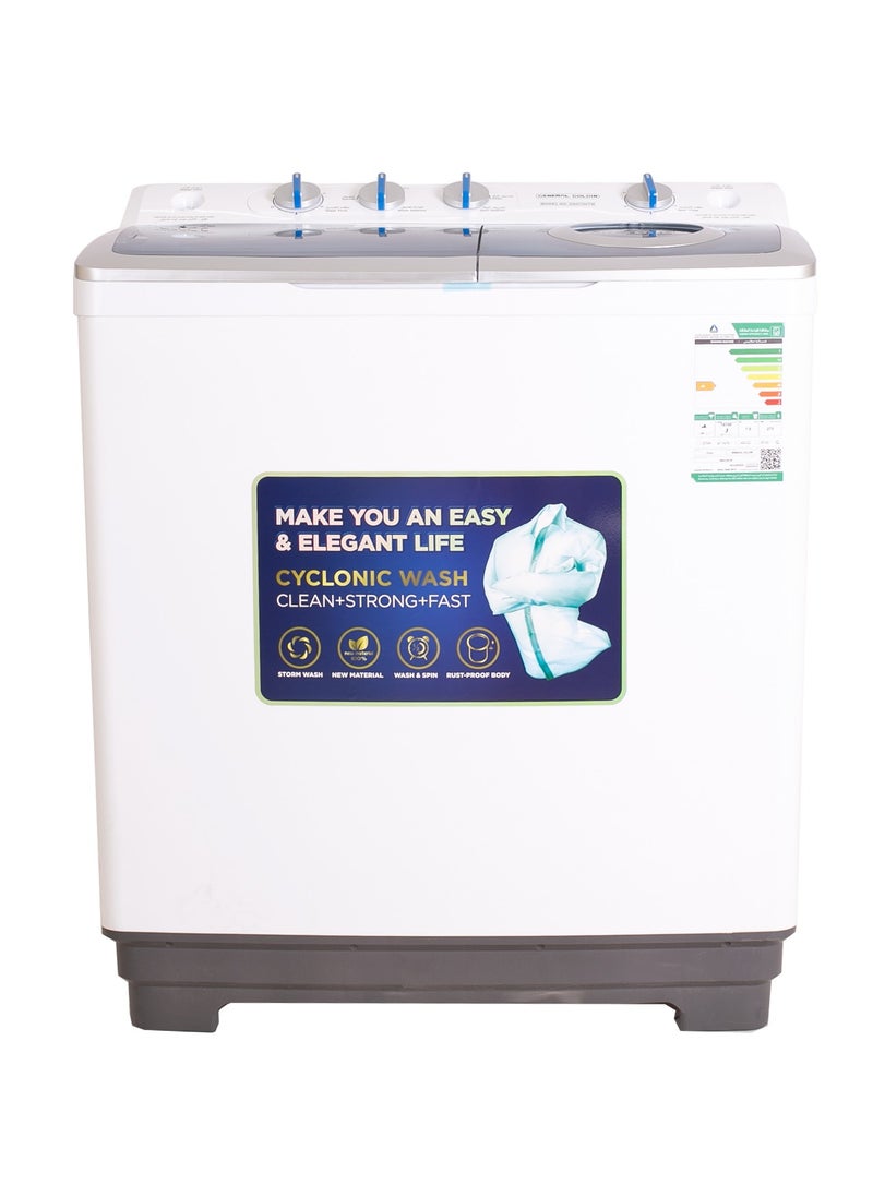 General Goldin - General Goldin 7.5 Kilo Twin Top Loading Semi Auto Washing Machine, Noiseless, High Quality, Easy to Move, - Image 1