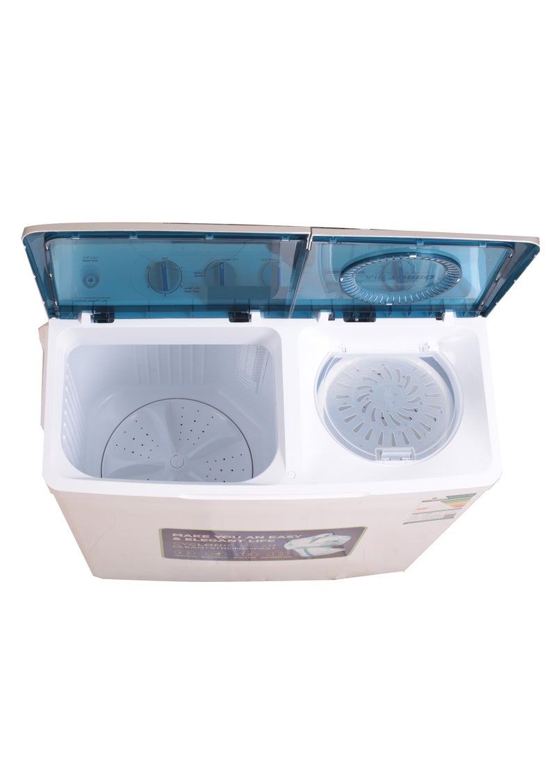 General Goldin - General Goldin 7.5 Kilo Twin Top Loading Semi Auto Washing Machine, Noiseless, High Quality, Easy to Move, - Image 1
