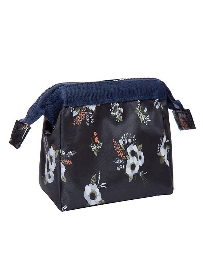 Luxula Multifunction Printed Cosmetic Makeup Stationery Portable Vanity Jewelry Travel Pouch Purse Organizer for Women and Girls (Black) - Image 1