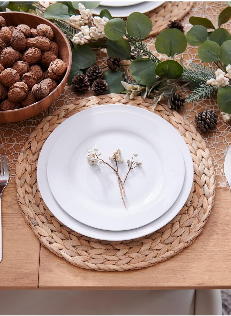 CityRiya-Long Placemats 2 Packs Heat Resistant Table Mats 35*35cm Placemats Washable Placemats for Kitchen Dining Table Non-Slip Round Table Mats Place Mats for Dining Table Woven Vinyl Dinner Mats  - Image 2