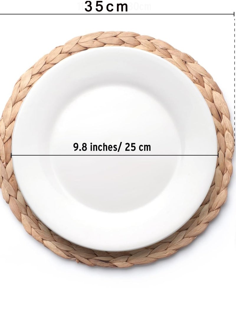 CityRiya-Long Placemats 2 Packs Heat Resistant Table Mats 35*35cm Placemats Washable Placemats for Kitchen Dining Table Non-Slip Round Table Mats Place Mats for Dining Table Woven Vinyl Dinner Mats  - Image 4