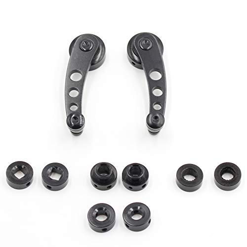 dkvaess 2Pcs Universal Car Window Handle Winder Riser Replacement Winder Crank Riser Window Handles Aluminum Alloy (Black) - Image 2