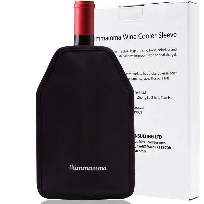 Thimmamma Wine Cooler Sleeve, Wine Bottle Gel Cooler Sleeve Freezer Chiller, Long Lasting Keep Wine Cool and Chill Sleeve for Prosecco Champagne Beer Wine Bottles - Image 1