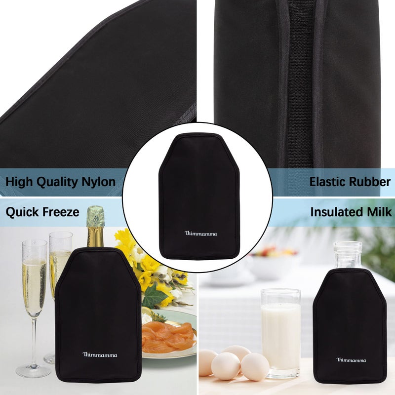 Thimmamma Wine Cooler Sleeve, Wine Bottle Gel Cooler Sleeve Freezer Chiller, Long Lasting Keep Wine Cool and Chill Sleeve for Prosecco Champagne Beer Wine Bottles - Image 5