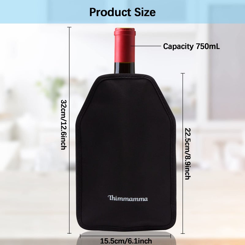 Thimmamma Wine Cooler Sleeve, Wine Bottle Gel Cooler Sleeve Freezer Chiller, Long Lasting Keep Wine Cool and Chill Sleeve for Prosecco Champagne Beer Wine Bottles - Image 3