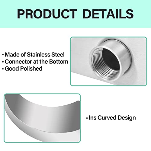 JENLER Stainless Steel 304 Pool Fountain Silver Color for Ground Pools Garden Outdoor Waterfalls Sheer Descent Pond Water Feature-23.6" Height - Image 3