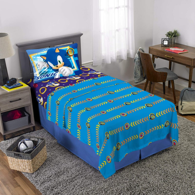 Franco Kids Bedding Super Soft Microfiber Sheet Set, Twin, Sonic The Hedgehog, Anime - Image 2