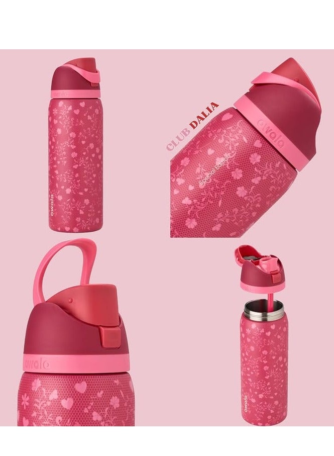Owala Freesip Insulated Stainless Steel Water Bottle With Straw For Sports And Travel, Bpa-Free,Freesip Insulated Stainless Steel Water Bottle With Straw For Sports And Travel, Bpa-Free, Love letter 32OZ - Image 2