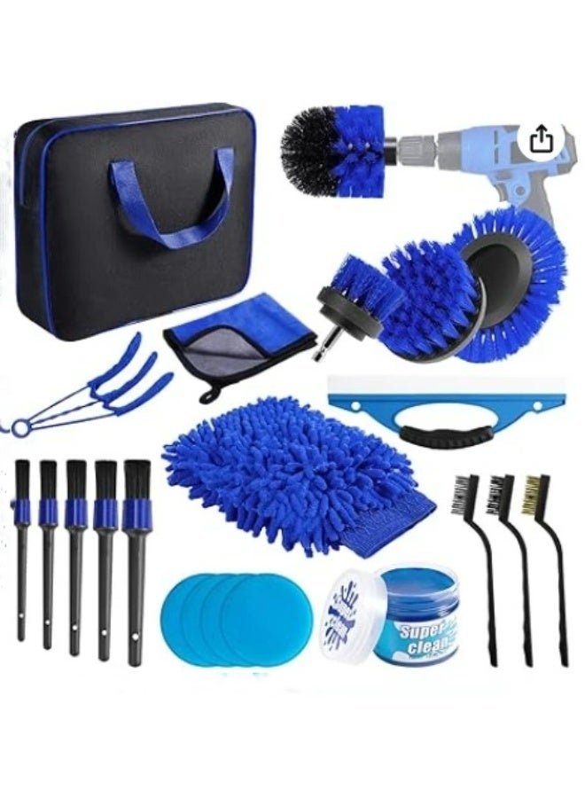 Soofam 22 sets of  Car Wash Cleaning Tools Kit Car Detailing Set with Wash Mitt Sponge Towels Tire Brush  Duster etc,Complete Interior Car Care Kit - Image 1