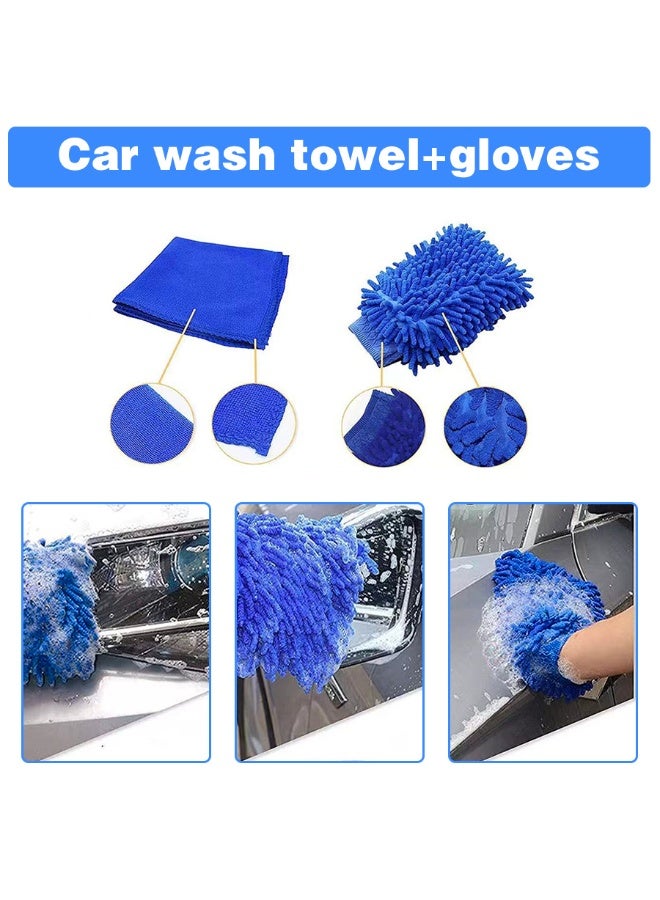 Soofam 22 sets of  Car Wash Cleaning Tools Kit Car Detailing Set with Wash Mitt Sponge Towels Tire Brush  Duster etc,Complete Interior Car Care Kit - Image 4