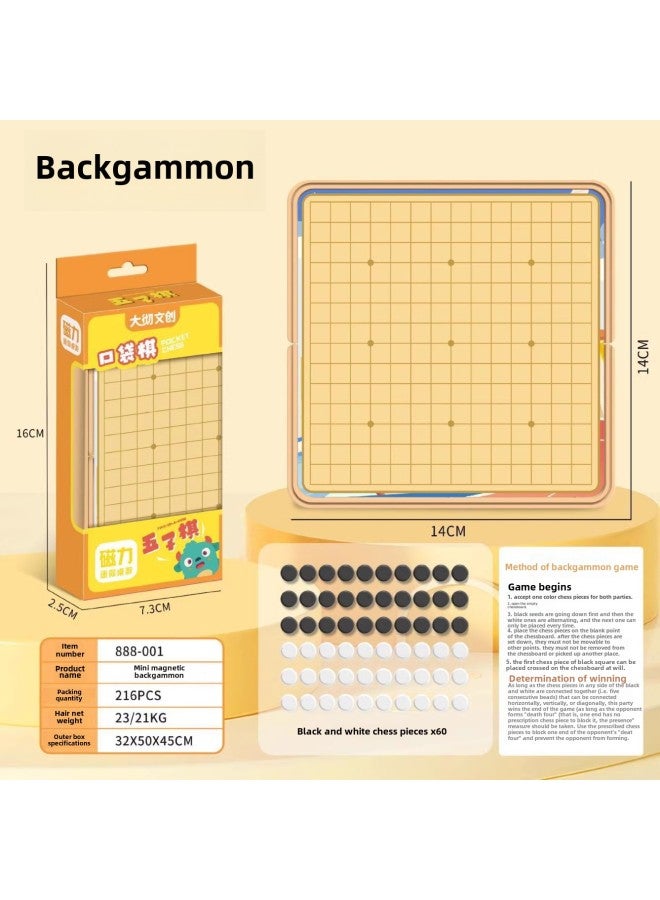 Mini Magnetic Flying Chess Portable Pocket Chess Folding Board Chess Board Game Puzzle Fun Toys-color:Magnetic Pocket Chess-Backgammon-English Packaging - Image 4