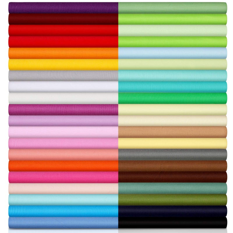 Macarrie 40 Pcs 10 x 10 Inch Cotton Fabric Squares Crafts Fabric Quilting Patchwork Bundles Multicolor Squares Sewing Craft Precut Materials Scrap for DIY Craft Holiday Cloths HandmadeClassic Color