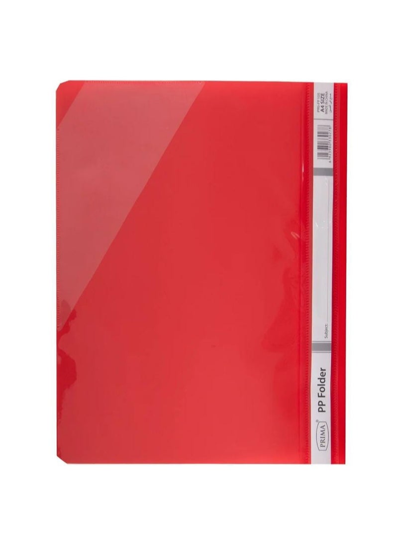 PRIMA 12-Piece Clear File Folder A4 Red  - Image 3