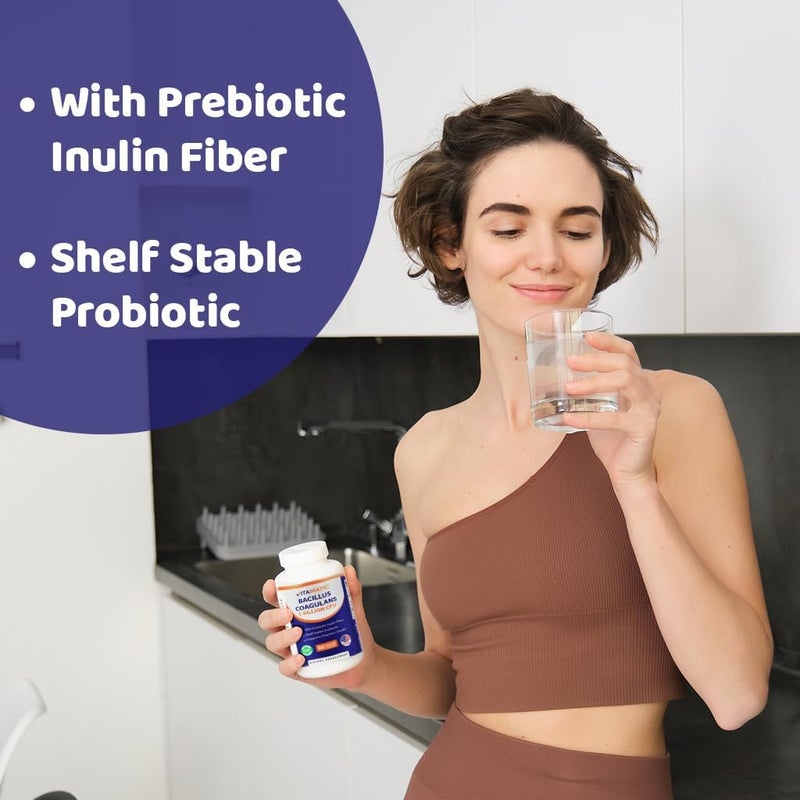 Vitamatic فيتاماتي Bacillus Coagulans مكمل البروبيوتيك المستقر على الرف لتعزيز صحة الجهاز الهضمي 60 كبسولة نباتية يبقى فعالاً أمام أحماض المعدة - Image 5