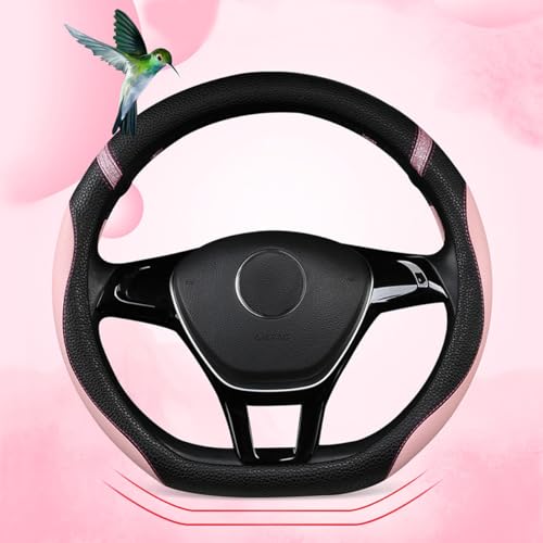 Cxtiy DShaped Flat Bottom Steering Wheel Cover for Women Girl Stylish Car Accessory NonSlip Car Interior Accessories Pink - Image 1