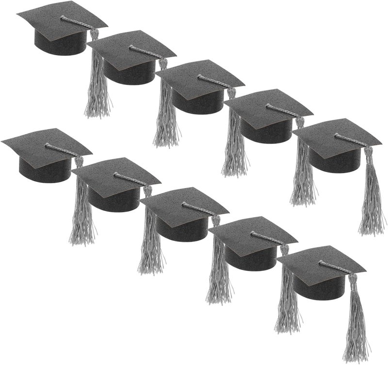 VOSAREA Graduation Hat Goblet Covers Stylish Tassel Design Drink Lids for Parties Versatile Wine Caps Goblet - Image 1