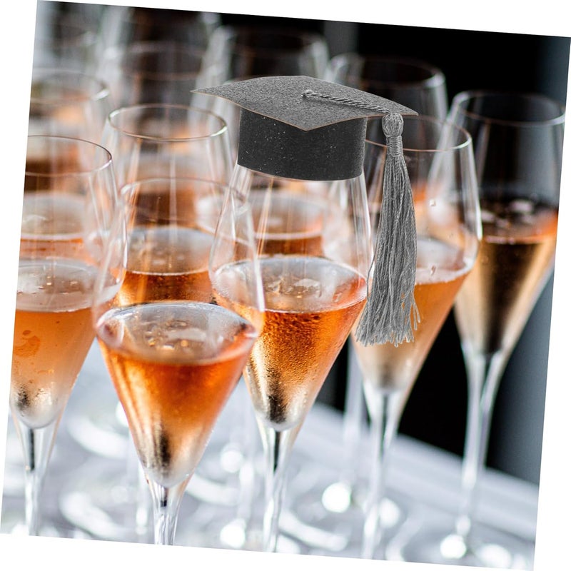 VOSAREA Graduation Hat Goblet Covers Stylish Tassel Design Drink Lids for Parties Versatile Wine Caps Goblet - Image 5