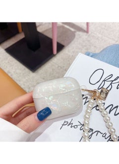 Suitable For AirPods 4 Headset Protective Cover Cartoon Shell Pattern For Apple1/2/3 Generation Pro2 Bluetooth Pendant Bracelet-Color:Shell Pattern + Bracelet-laser White-Model:Airpods 4 (protective Case)