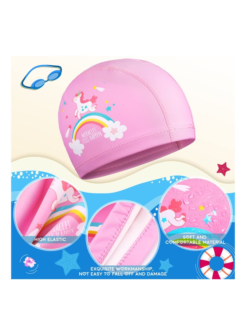 SOLARAE Unicorn Swimming Cap for Kids - Waterproof Swim Hat for Girls, Boys, Toddlers & Children, Perfect for Long or Short Hair, Ideal for Swimming and Bathing Activities. - Image 2