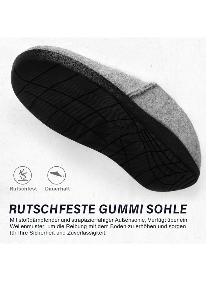 ERGOfoot House Slippers With Arch Support, Orthopedic Slippers for Plantar Fasciitis Pain Relief, Comfy Wool Felt Clog, Non-Slip Indoor Outdoor House Shoes for Women and Men, Grey, 6 Women/5 Men - Image 5