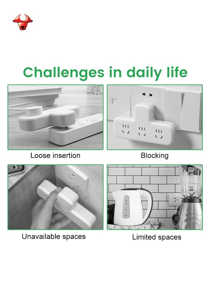 GONEO Flexible Extension Board, Individual Switch Power Strip, 3250W 13A Extension Cord with 3 Universal Socket, Surge Protection for Home Office - 3 Switches 3 Outlets - Image 5