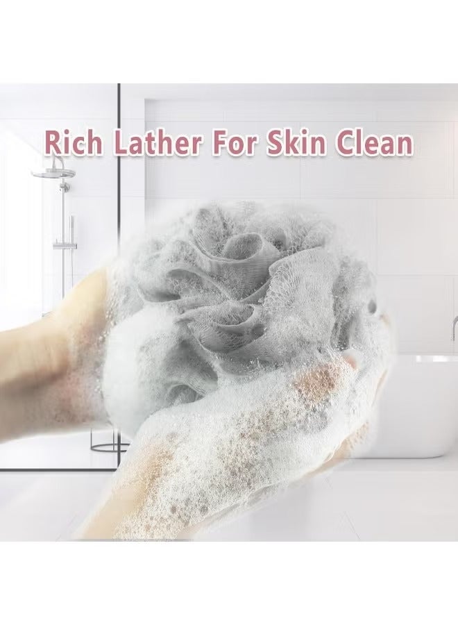 VISION 2 Pack Loofah Bath Sponge, Bath Sponge Soft Mesh Shower Puff Loofah for Men, Exfoliating Body Scrubber for Women, Shower Accessories - Image 3