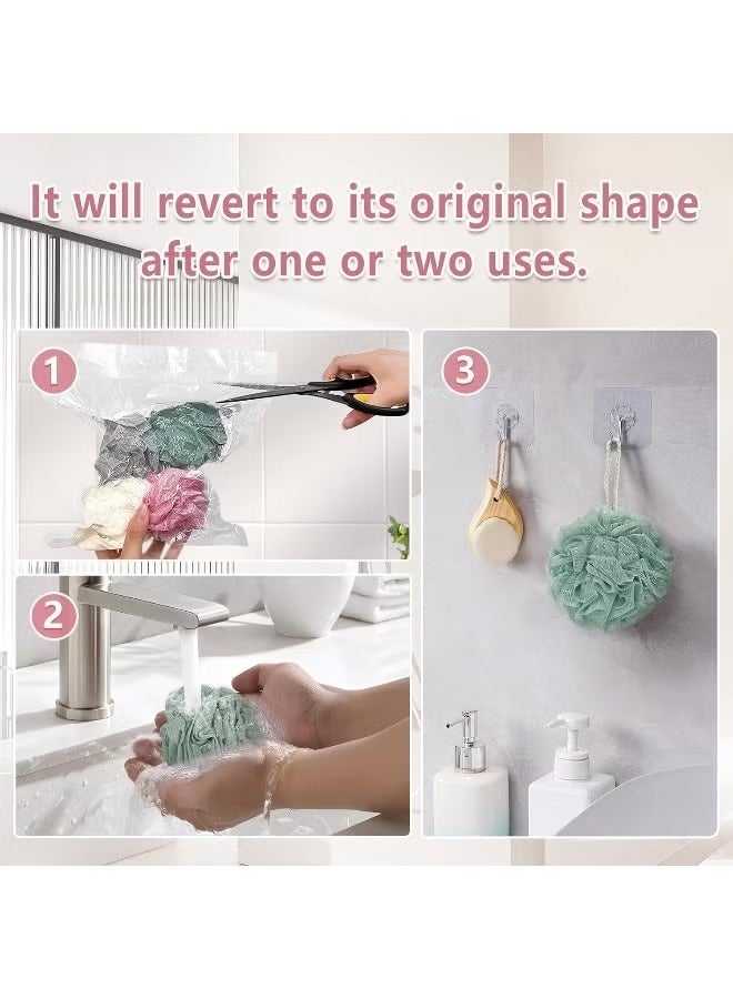 VISION 2 Pack Loofah Bath Sponge, Bath Sponge Soft Mesh Shower Puff Loofah for Men, Exfoliating Body Scrubber for Women, Shower Accessories - Image 4
