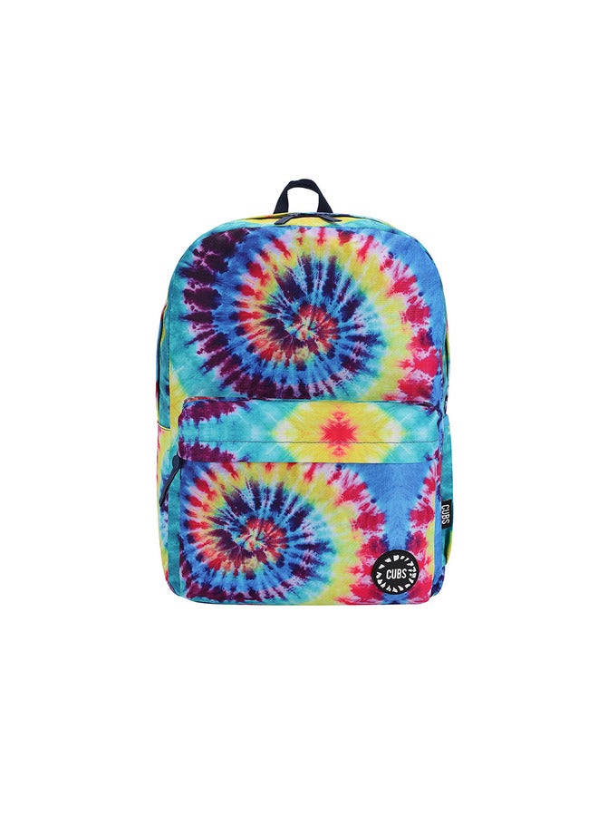 CUBS Tie Dyed Waterproof Kids 28L Backpack With Zip Closure Ideal For 6-12 Years Age Group Compatible With 15 Inch Laptop - Image 1