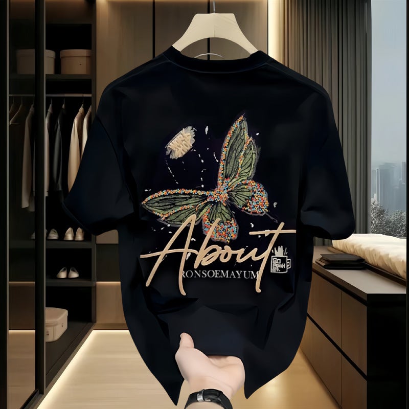 Heavyweight Short-Sleeve T-Shirt For Men, Summer 2025 Trendy Brand, Loose And Versatile, Youth Half-Sleeve Men'S Five-Point Sleeve Clothing - Image 2