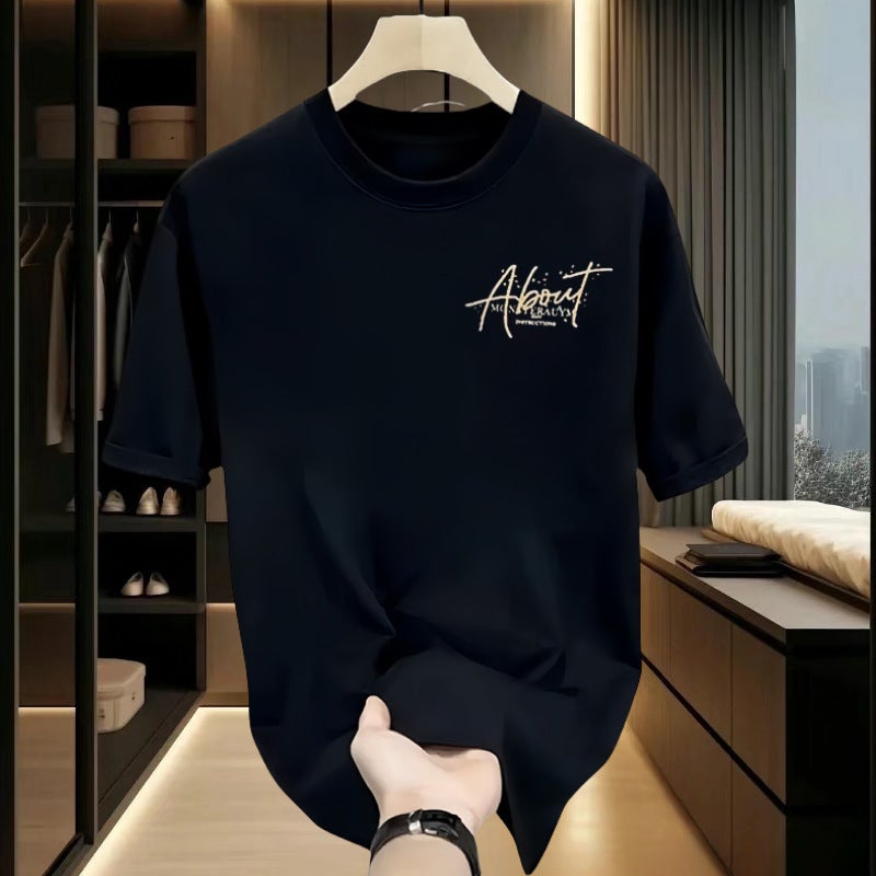 Heavyweight Short-Sleeve T-Shirt For Men, Summer 2025 Trendy Brand, Loose And Versatile, Youth Half-Sleeve Men'S Five-Point Sleeve Clothing - Image 3