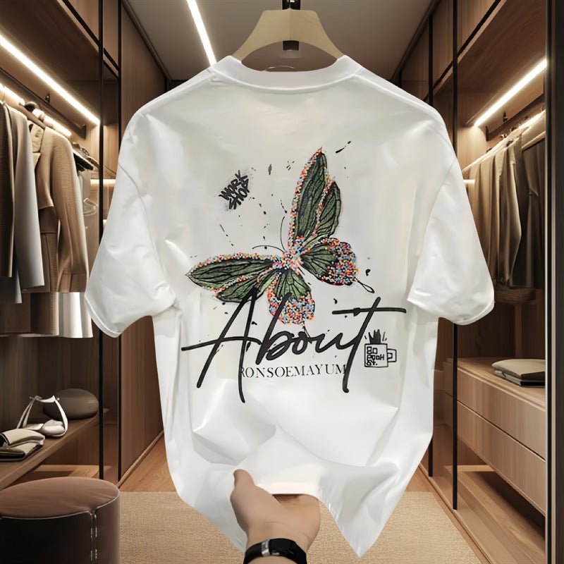 Heavyweight Short-Sleeve T-Shirt For Men, Summer 2025 Trendy Brand, Loose And Versatile, Youth Half-Sleeve Men'S Five-Point Sleeve Clothing - Image 1