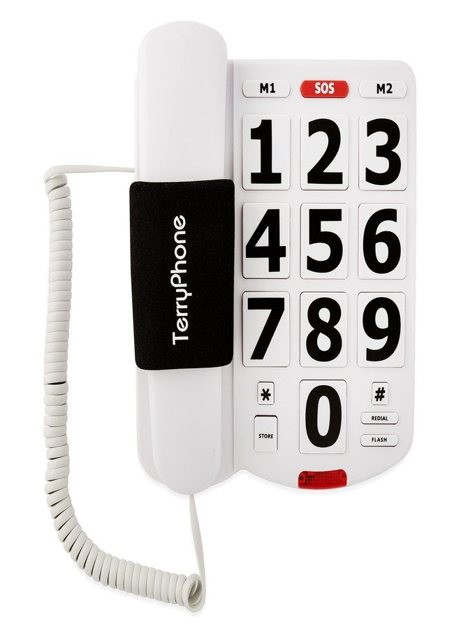 Acenis Big Button Phone for Seniors - Corded Landline Telephone - Large Buttons and One-Touch Dialling for Visually Impaired - 80 dB Amplified Ringer for Hearing Impaired, Ergonomic Non-Slip Grip - Image 1