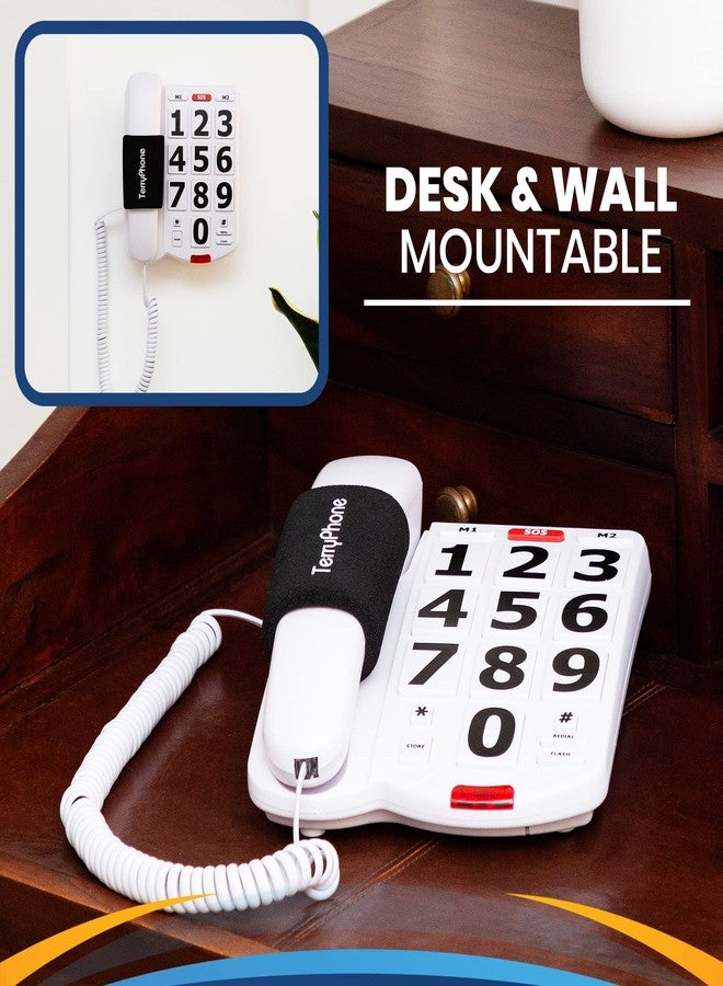 Acenis Big Button Phone for Seniors - Corded Landline Telephone - Large Buttons and One-Touch Dialling for Visually Impaired - 80 dB Amplified Ringer for Hearing Impaired, Ergonomic Non-Slip Grip - Image 5