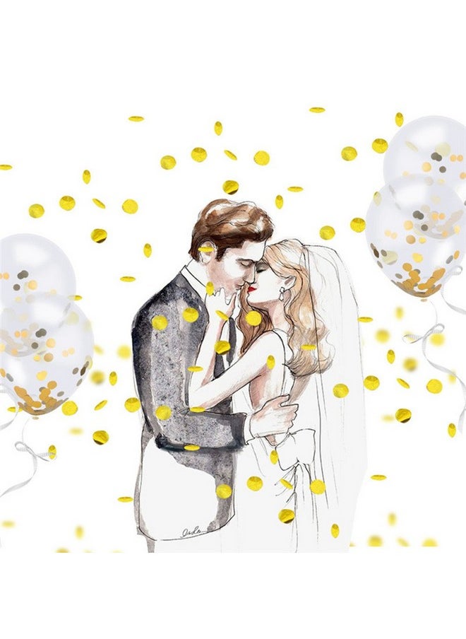 SINKSONS - Gold Confetti Balloons 20 Pieces 12 Inches Party Balloons With Golden Paper Confetti Dots For Party Decorations Wedding Decorations And Proposal (Gold) - Image 1