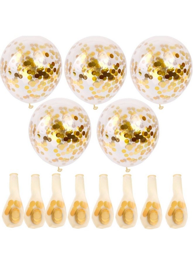 SINKSONS - Gold Confetti Balloons 20 Pieces 12 Inches Party Balloons With Golden Paper Confetti Dots For Party Decorations Wedding Decorations And Proposal (Gold) - Image 1