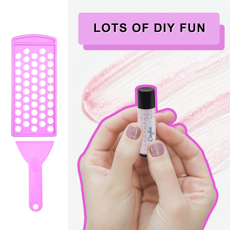 Kare Kind Kare & Kind Lip Ba lm Filling Tray Kit - 1x Filling Tray, 1x Spatula, 50x Lip Balm Tubes (Black), 50x Writable Sticker (3 colors), 50 Printed Stickers (Transparent) - DIY Homemade Lip Balm - Image 4