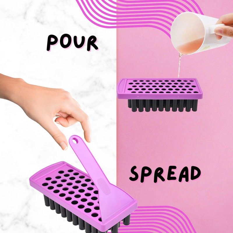 Kare Kind Kare & Kind Lip Ba lm Filling Tray Kit - 1x Filling Tray, 1x Spatula, 50x Lip Balm Tubes (Black), 50x Writable Sticker (3 colors), 50 Printed Stickers (Transparent) - DIY Homemade Lip Balm - Image 3