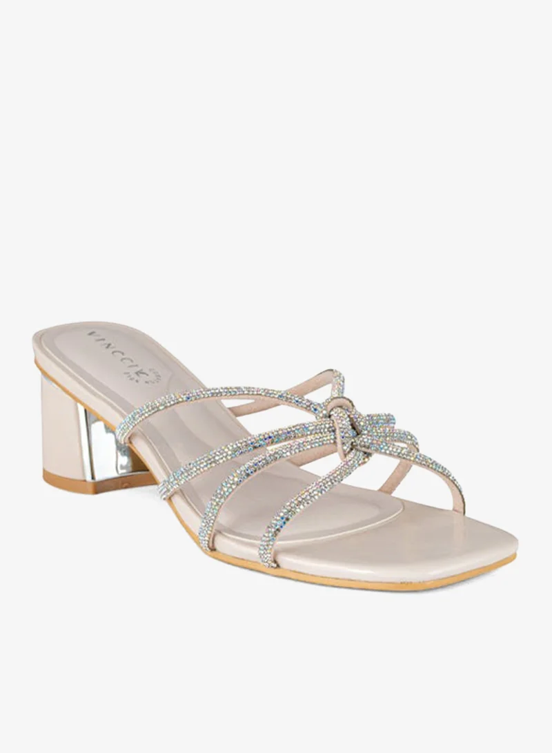 فينتشي صنادل نسائية متعددة الأحزمة وكعب متوسط