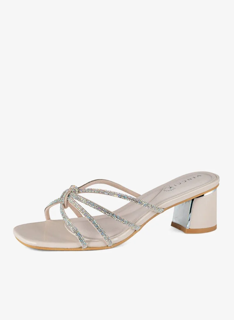 Vincci Women Multi Strap Mid Heel Sandals