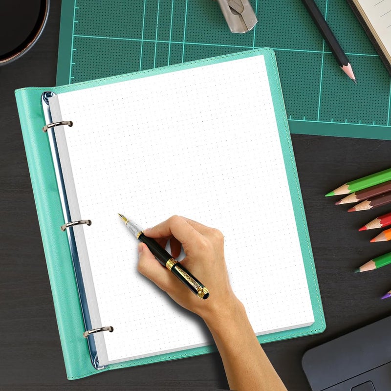 Yaridar 3-Hole Dotted Paper Refills, Letter Size 100Sheets / 200Pages Loose-Leaf Paper, 100gsm, White, 8.5'' x 11'' - Image 3