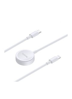 Yesido CA113 Type-C and Lightning to Wireless Charging 2 in 1 Magnetic Data Cable - White