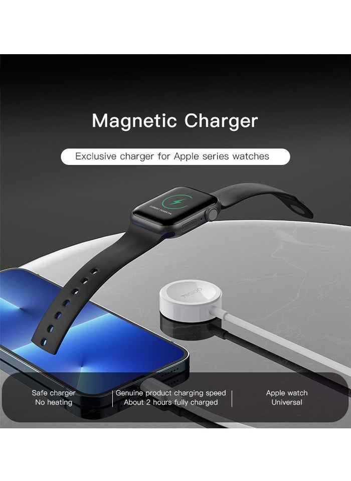 Yesido - Yesido CA113 Type-C and Lightning to Wireless Charging 2 in 1 Magnetic Data Cable - White - Image 1