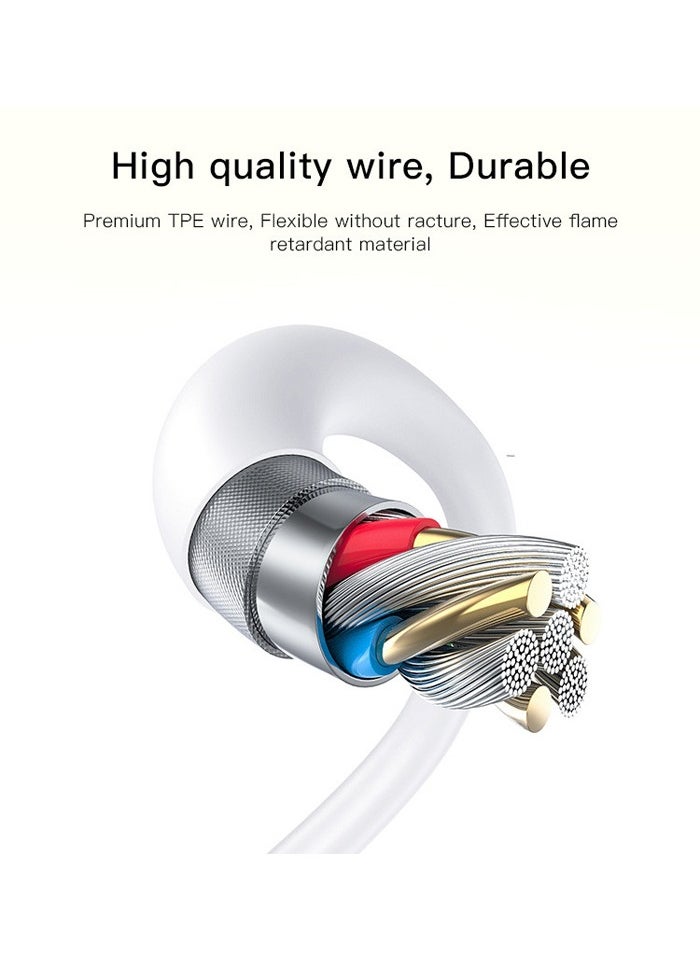 Yesido - Yesido CA113 Type-C and Lightning to Wireless Charging 2 in 1 Magnetic Data Cable - White - Image 1